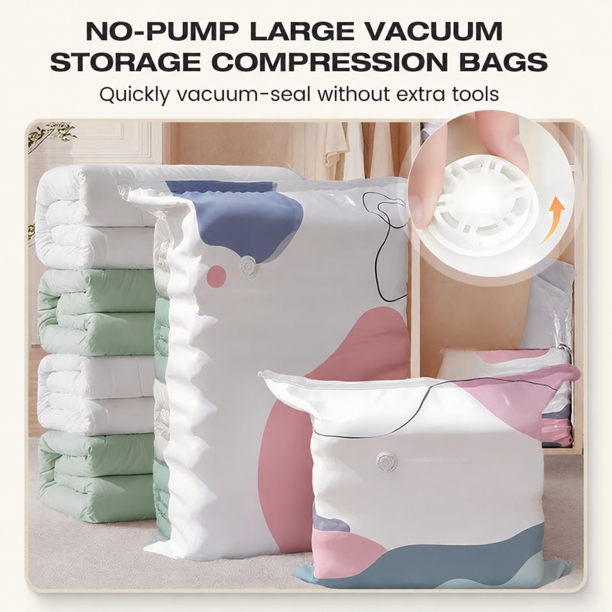 ⏳ Last Day 50% OFF | 📦 Large-Capacity Vacuum Storage Bags – No Pump Needed!