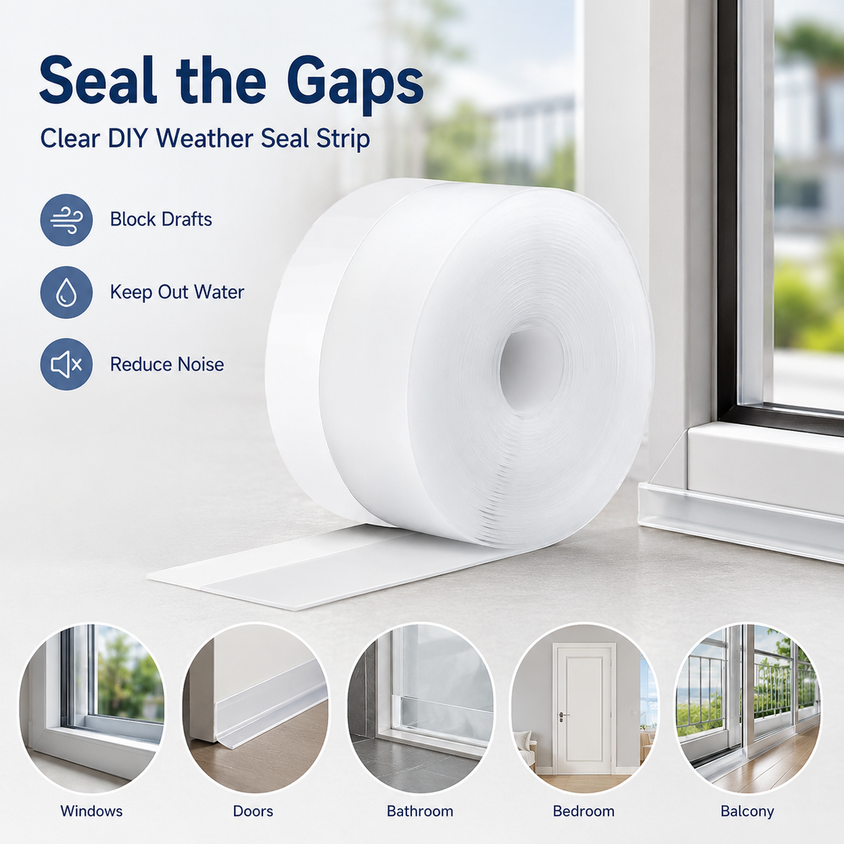 ⏳ Last Day 50% OFF |🔥 5M Door & Window Seal Strip – Weatherproof Draft, Dust & Water Barrier
