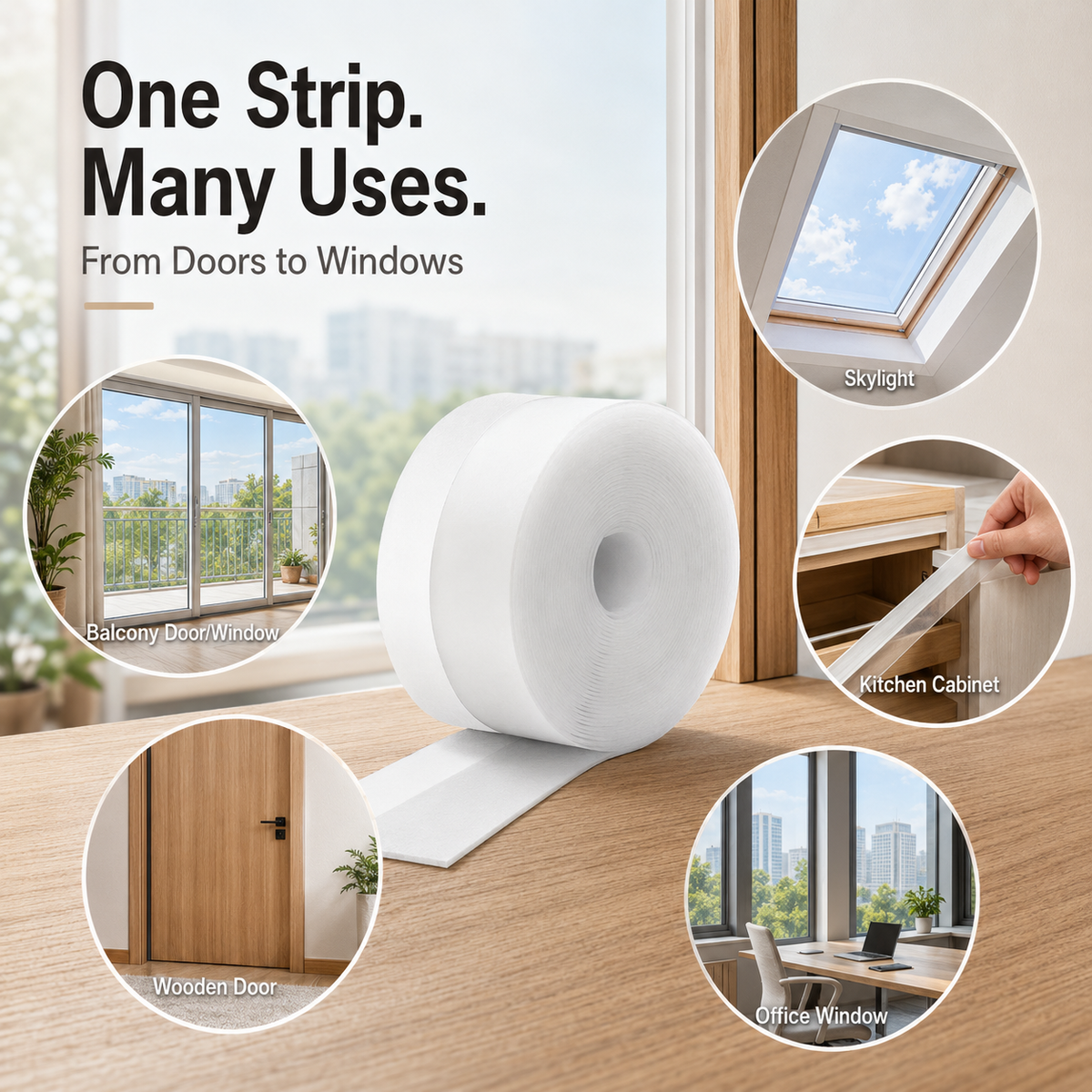 ⏳ Last Day 50% OFF |🔥 5M Door & Window Seal Strip – Weatherproof Draft, Dust & Water Barrier