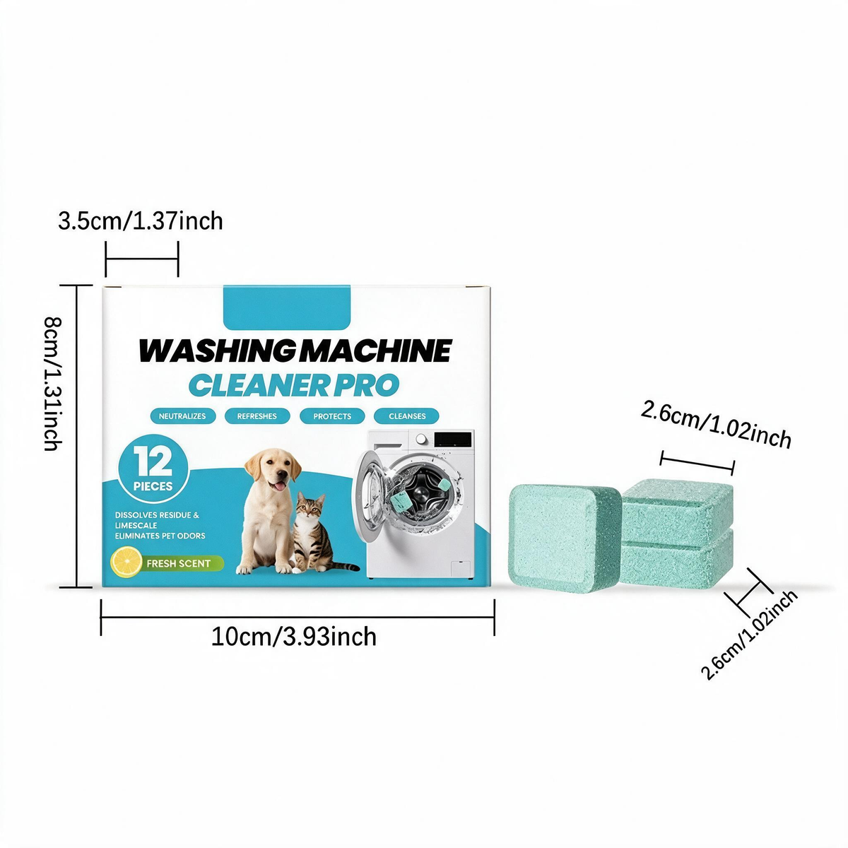 ⏳ Last Day 50% OFF|🔥 12-Pack-Washing Machine Cleaning Tablets