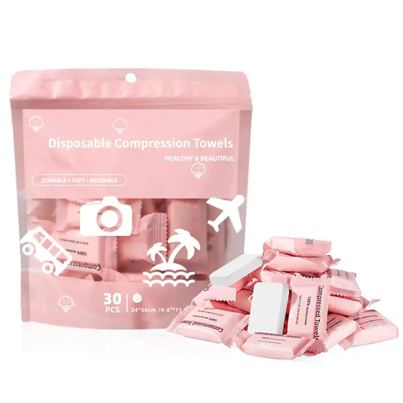 🎉 Last Day 50% OFF-30-Pack Disposable Compressed Towels – Soft, Absorbent & Travel-Friendly