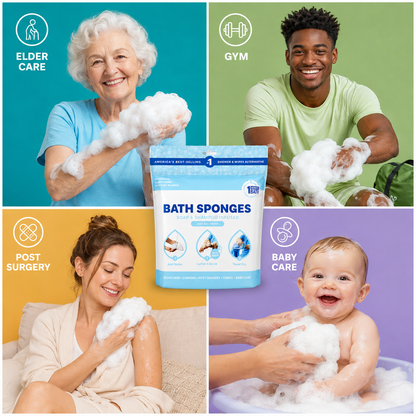 ⏳ Last Day 50% OFF | 🫧 25-Pack Rinse-Free Bathing Sponges – Feel Fresh Without a Shower!