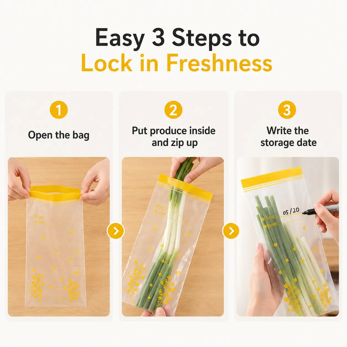 ⏳ Last Day 50% OFF | 🥡 15-Pack Reusable Food Storage Bags – Double-Seal & Leak-Resistant