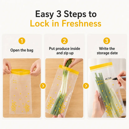 ⏳ Last Day 50% OFF | 🥡 15-Pack Reusable Food Storage Bags – Double-Seal & Leak-Resistant