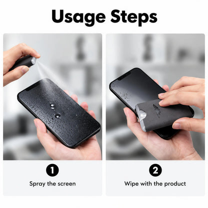 📱✨ Portable Screen Cleaner Kit – Spray + Microfiber Cloth