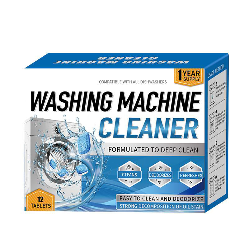 Washing Machine Cleaner Descaler 12 Pack - Deep Cleaning Tablets For HE Front Loader & Top Load Washer, Septic Safe Eco-Friendly Deodorizer, Clean Inside Drum and Laundry Tub Seal - 12 Month Supply
