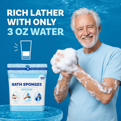 ⏳ Last Day 50% OFF | 🫧 25-Pack Rinse-Free Bathing Sponges – Feel Fresh Without a Shower!