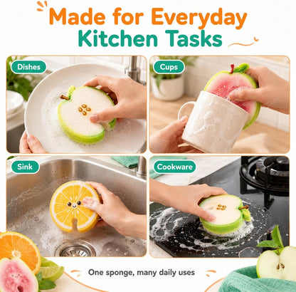 🔥 BIG SALE-🧽 Fruit-Shaped Compressed Cellulose Sponges – 3 Pack | ⏳ Last Day 50% OFF
