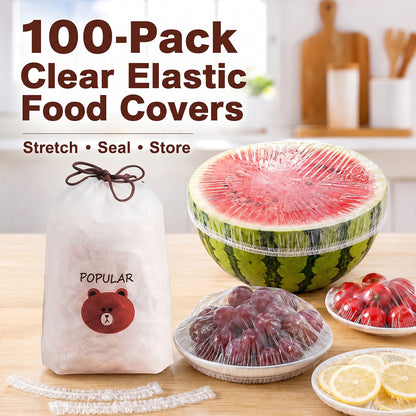🍽️100PCS Disposable Stretch Food Covers -Elastic Bowl Covers for Kitchen Storage