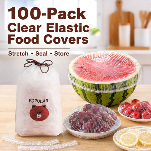 🍽️100PCS Disposable Stretch Food Covers -Elastic Bowl Covers for Kitchen Storage