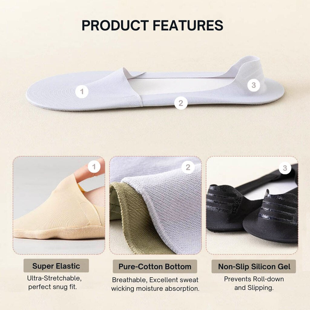 ✨Cushioned No-Show Socks – Soft Invisible Socks for All-Day Foot Relief