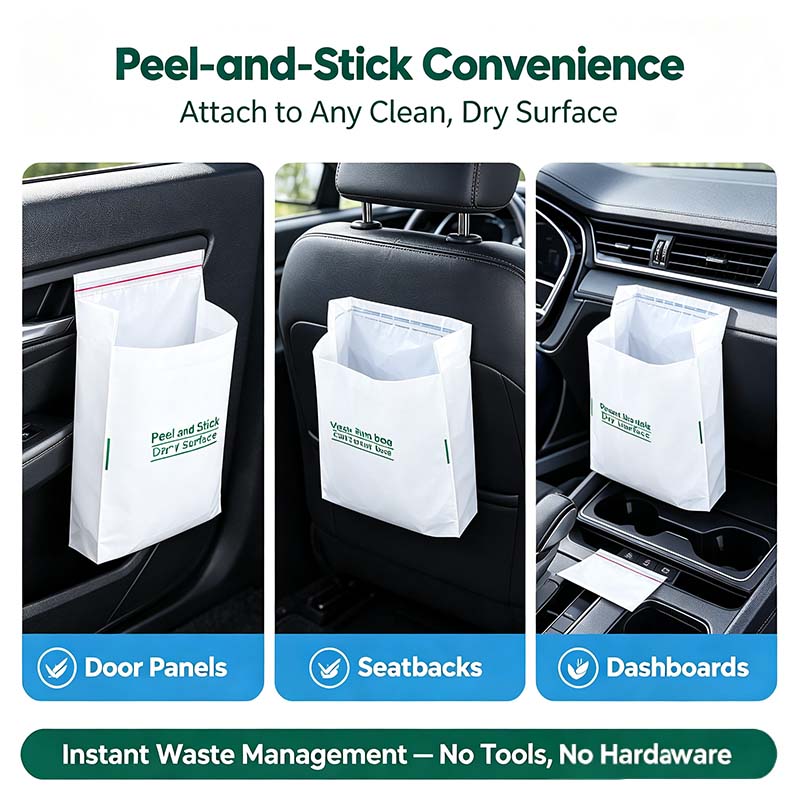 ⏳ Last Day 50% OFF | 🚗 20-Pack Self-Adhesive Car Trash Bags – Peel, Stick & Toss! 🗑️