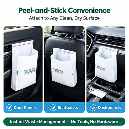⏳ Last Day 50% OFF | 🚗 20-Pack Self-Adhesive Car Trash Bags – Peel, Stick & Toss! 🗑️