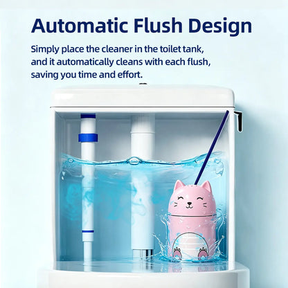 Toilet cleaner bottle set (featuring Ocean, Jasmine, Peach, Lemon, and Strawberry scents; tri-color design) with powerful cleaning tablets; suitable for indoor home use.