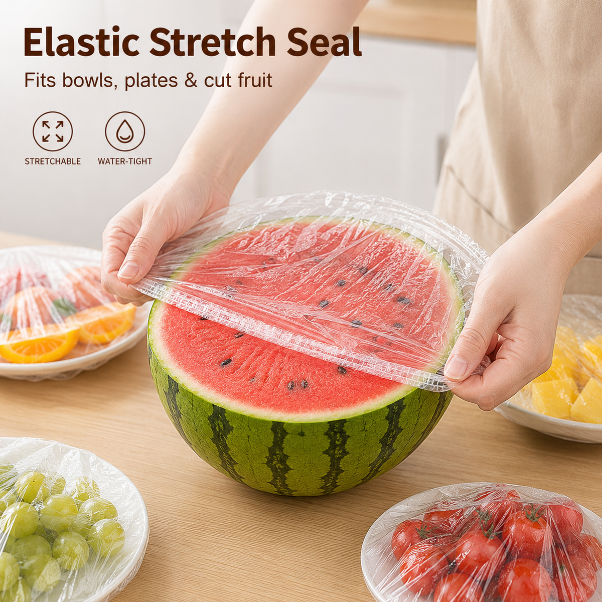 🍽️100PCS Disposable Stretch Food Covers -Elastic Bowl Covers for Kitchen Storage