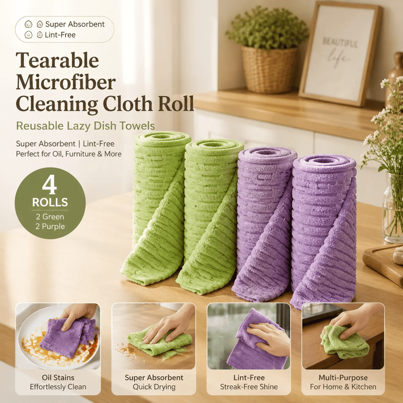⏳ Last Day 50% OFF - 🧽 20PCS Reusable Tearable Antibacterial Cleaning Cloths