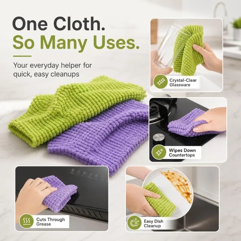 ⏳ Last Day 50% OFF - 🧽 20PCS Reusable Tearable Antibacterial Cleaning Cloths