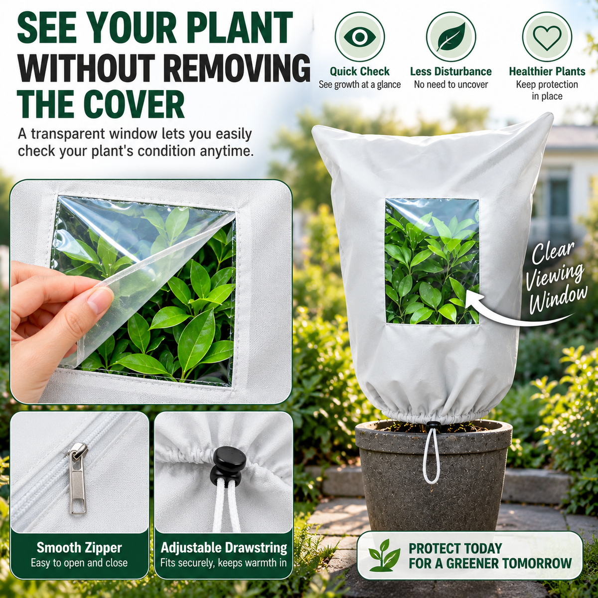 🥳2026 HOT SALE-❄️Plant Frost Cover – Winter Protection with Zipper & Window