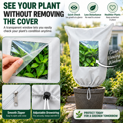 🥳2026 HOT SALE-❄️Plant Frost Cover – Winter Protection with Zipper & Window