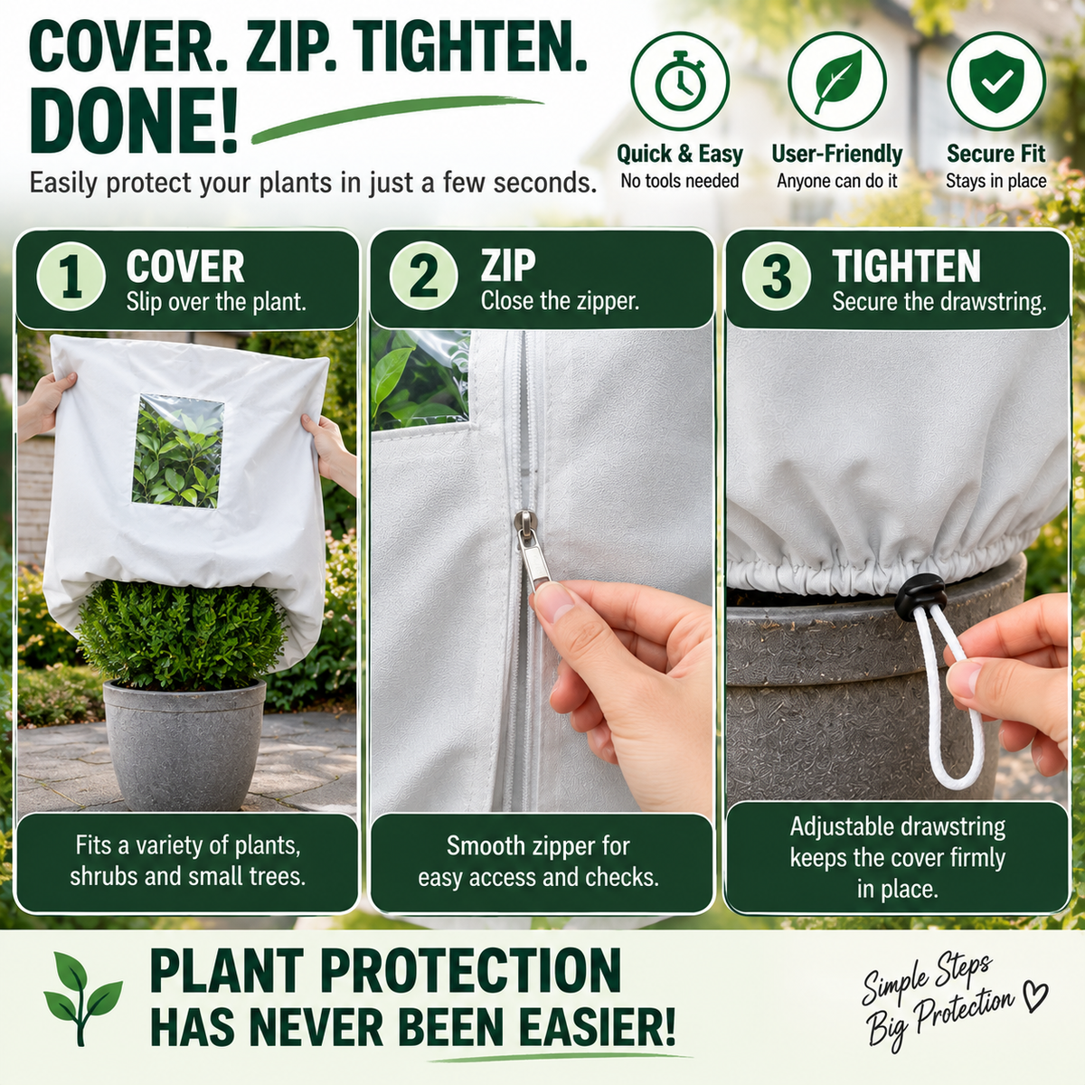 🥳2026 HOT SALE-❄️Plant Frost Cover – Winter Protection with Zipper & Window