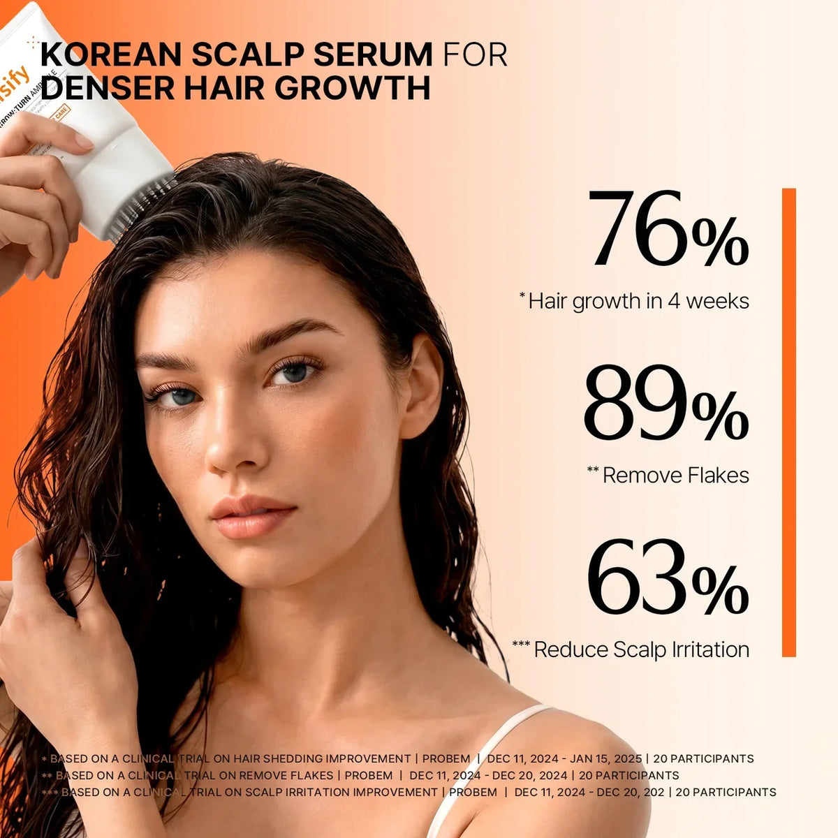 Nexisify Hair Growth Serum (with built-in applicator brush) | Exosome scalp care for thicker, stronger hair – Korean hair care product