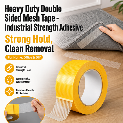⏳ Last Day 50% OFF | 🛠️Heavy-Duty Double-Sided Mesh Tape – Industrial-Strength Adhesive