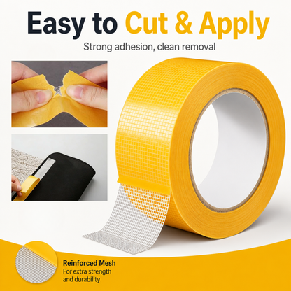 ⏳ Last Day 50% OFF | 🛠️Heavy-Duty Double-Sided Mesh Tape – Industrial-Strength Adhesive