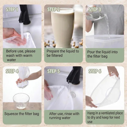 🚨 Last Day 50% OFF | 🥛 Bowl-Shaped Nylon Nut Milk Bag – Reusable & Easy-to-Use Strainer