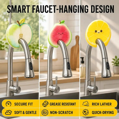 🔥 BIG SALE-🧽 Fruit-Shaped Compressed Cellulose Sponges – 3 Pack | ⏳ Last Day 50% OFF