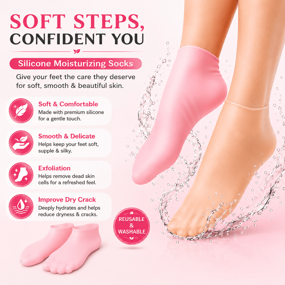 🧦 Last Day 50% OFF-💧Reusable Silicone Foot Care Socks