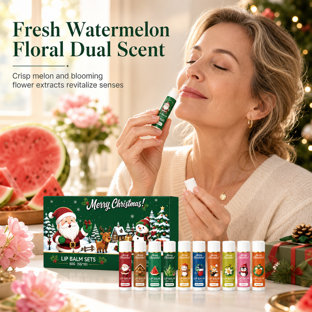 ⏳ Last Day 50% OFF| 🎄💋Christmas Moisturizing Lip Balm Set – Hydrating, Long-Lasting, Perfect Holiday Gift