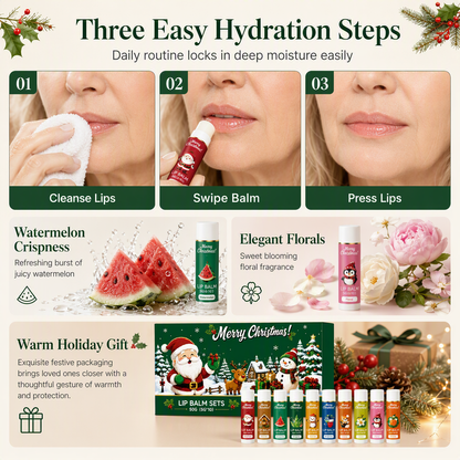 ⏳ Last Day 50% OFF| 🎄💋Christmas Moisturizing Lip Balm Set – Hydrating, Long-Lasting, Perfect Holiday Gift