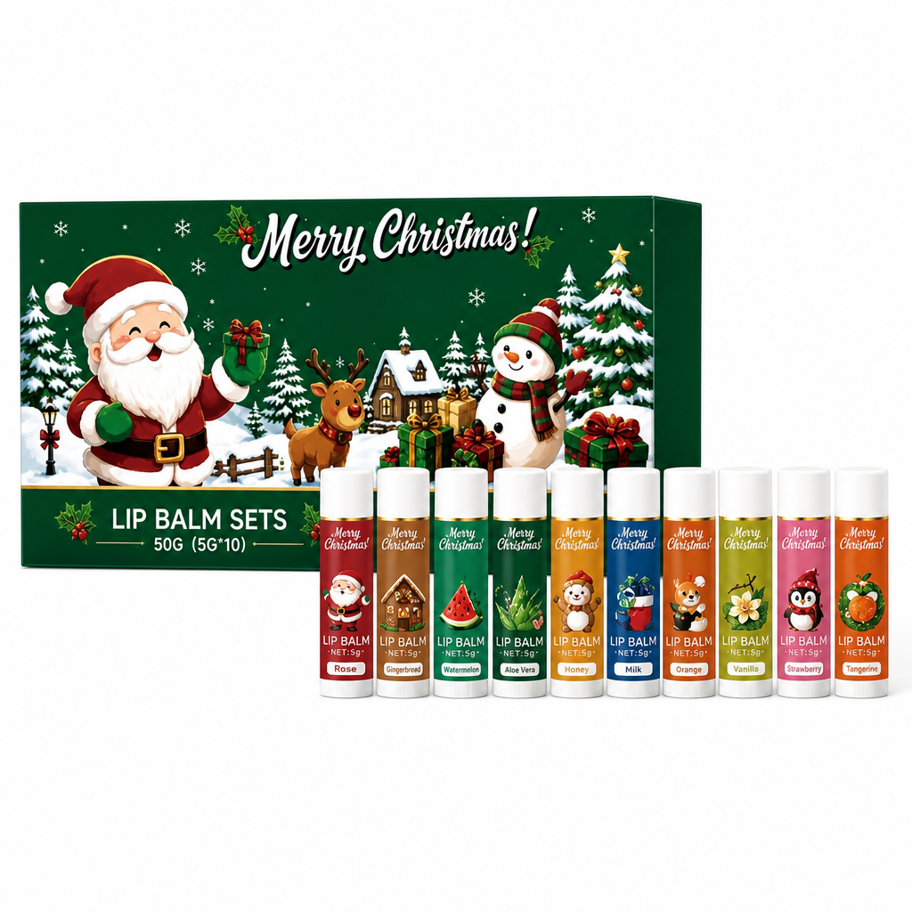 ⏳ Last Day 50% OFF| 🎄💋Christmas Moisturizing Lip Balm Set – Hydrating, Long-Lasting, Perfect Holiday Gift