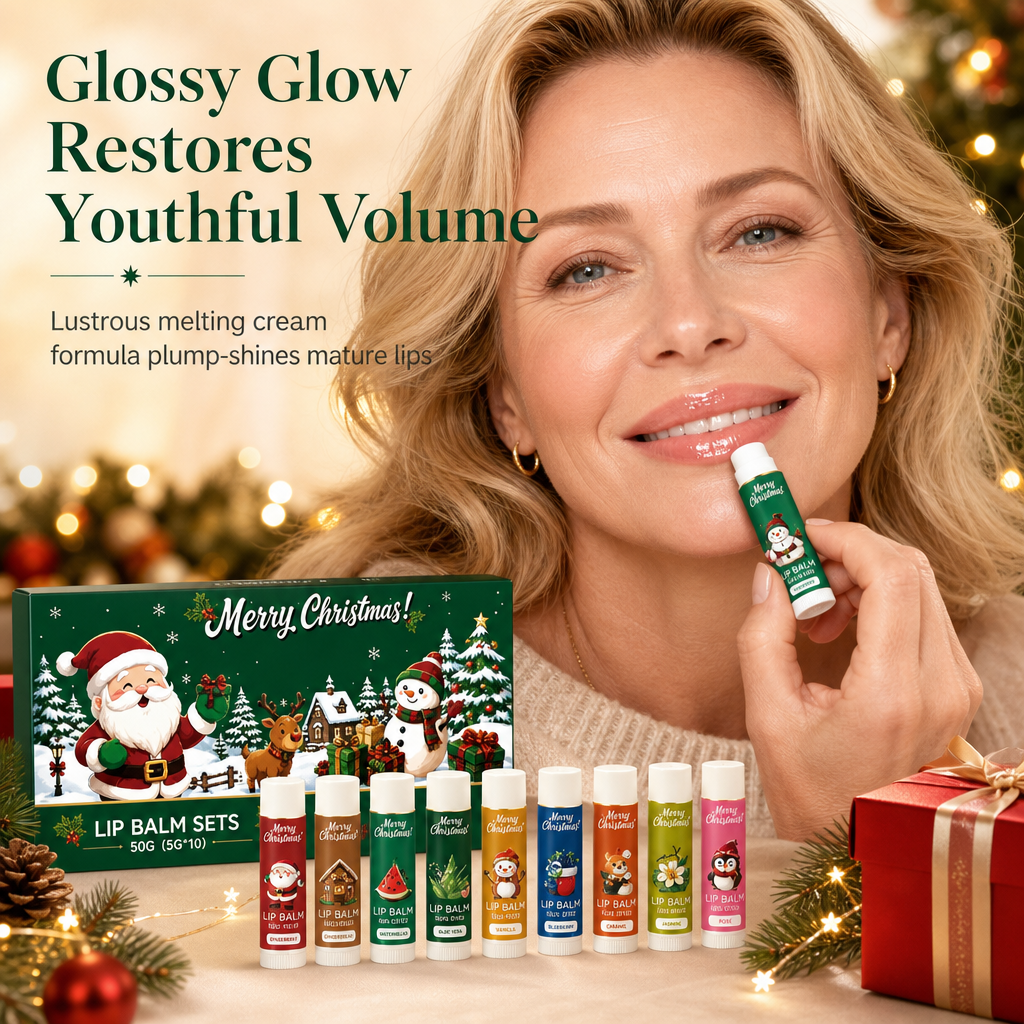 ⏳ Last Day 50% OFF| 🎄💋Christmas Moisturizing Lip Balm Set – Hydrating, Long-Lasting, Perfect Holiday Gift