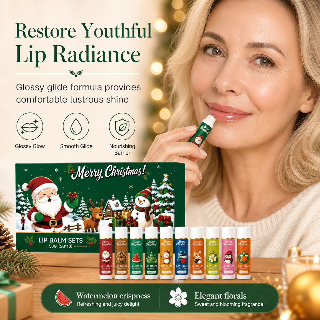 ⏳ Last Day 50% OFF| 🎄💋Christmas Moisturizing Lip Balm Set – Hydrating, Long-Lasting, Perfect Holiday Gift