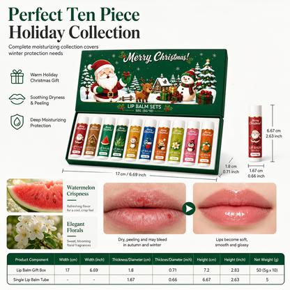 ⏳ Last Day 50% OFF| 🎄💋Christmas Moisturizing Lip Balm Set – Hydrating, Long-Lasting, Perfect Holiday Gift