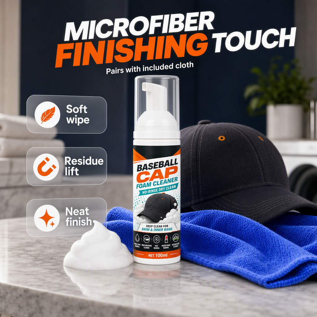 🔥 TODAY ONLY: Buy 1 Get 1 FREE 🧢✨No-Rinse Cap Foam Cleaner