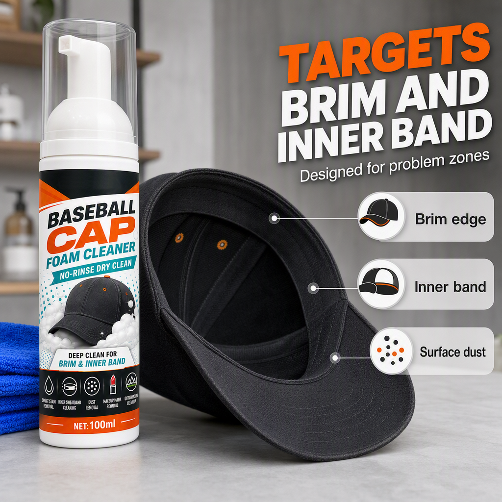 🔥 TODAY ONLY: Buy 1 Get 1 FREE 🧢✨No-Rinse Cap Foam Cleaner