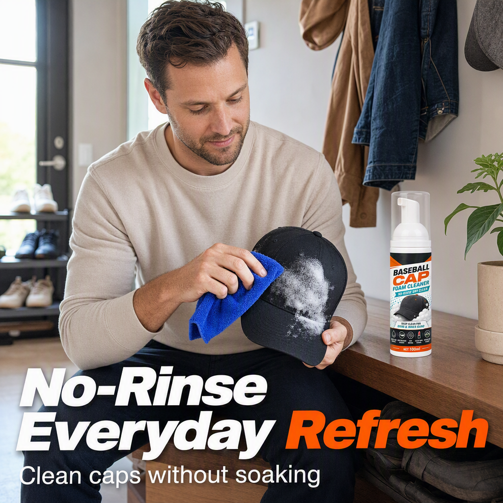 🔥 TODAY ONLY: Buy 1 Get 1 FREE 🧢✨No-Rinse Cap Foam Cleaner