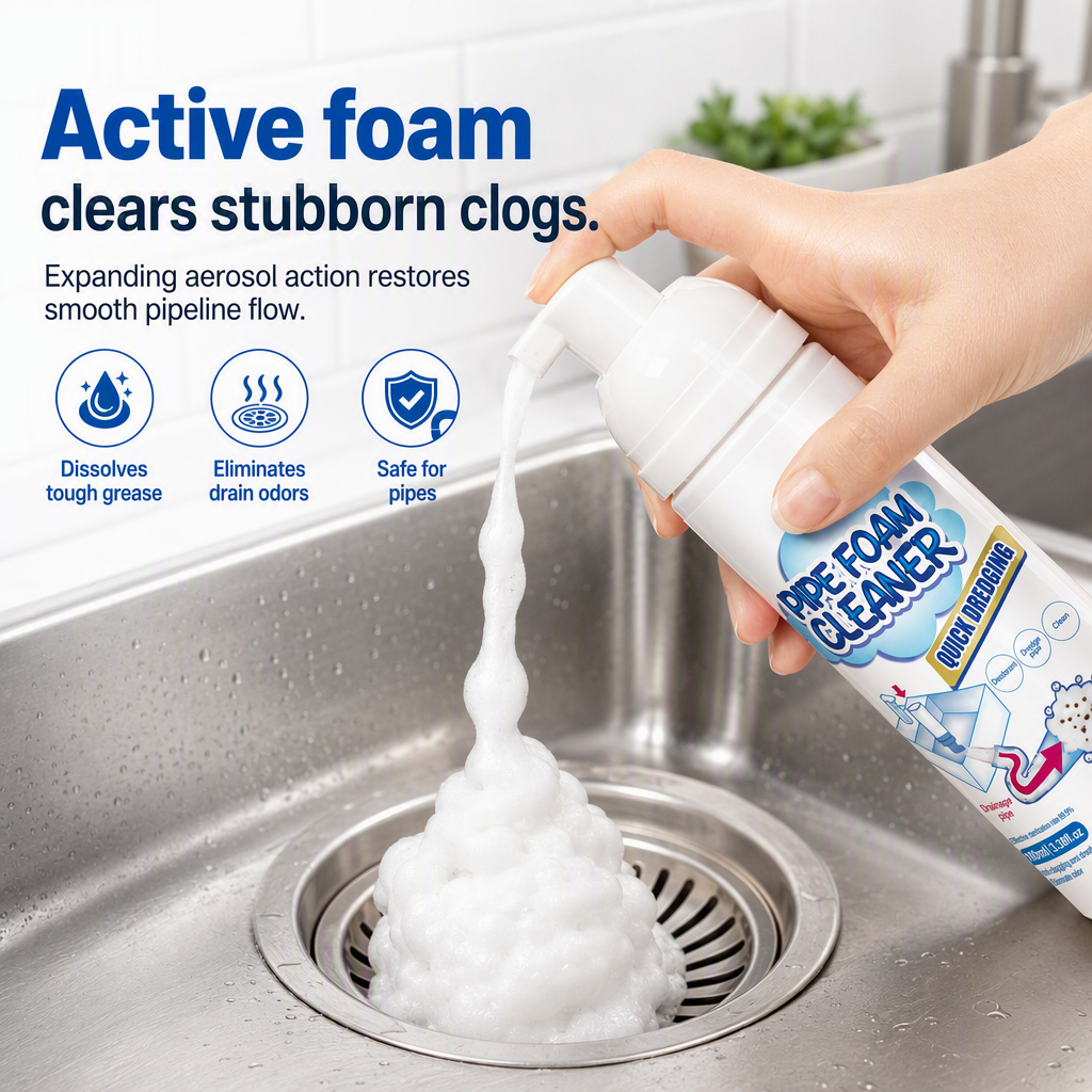 🫧 Foam. Clean. Fresh. | Household Pipe Foam Cleaner & Deodorizer|⏳ Last Day 50% OFF