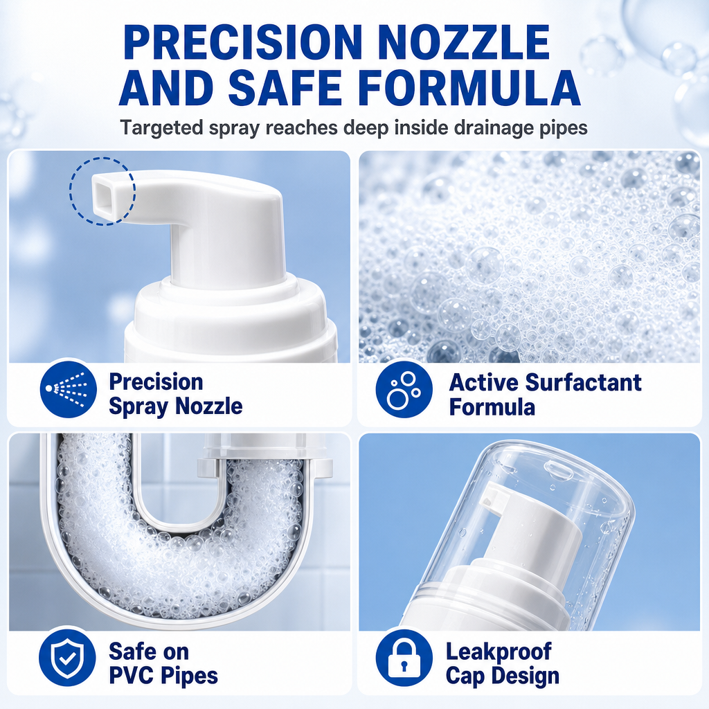 🫧 Foam. Clean. Fresh. | Household Pipe Foam Cleaner & Deodorizer|⏳ Last Day 50% OFF