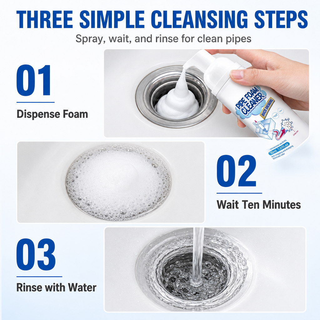 🫧 Foam. Clean. Fresh. | Household Pipe Foam Cleaner & Deodorizer|⏳ Last Day 50% OFF