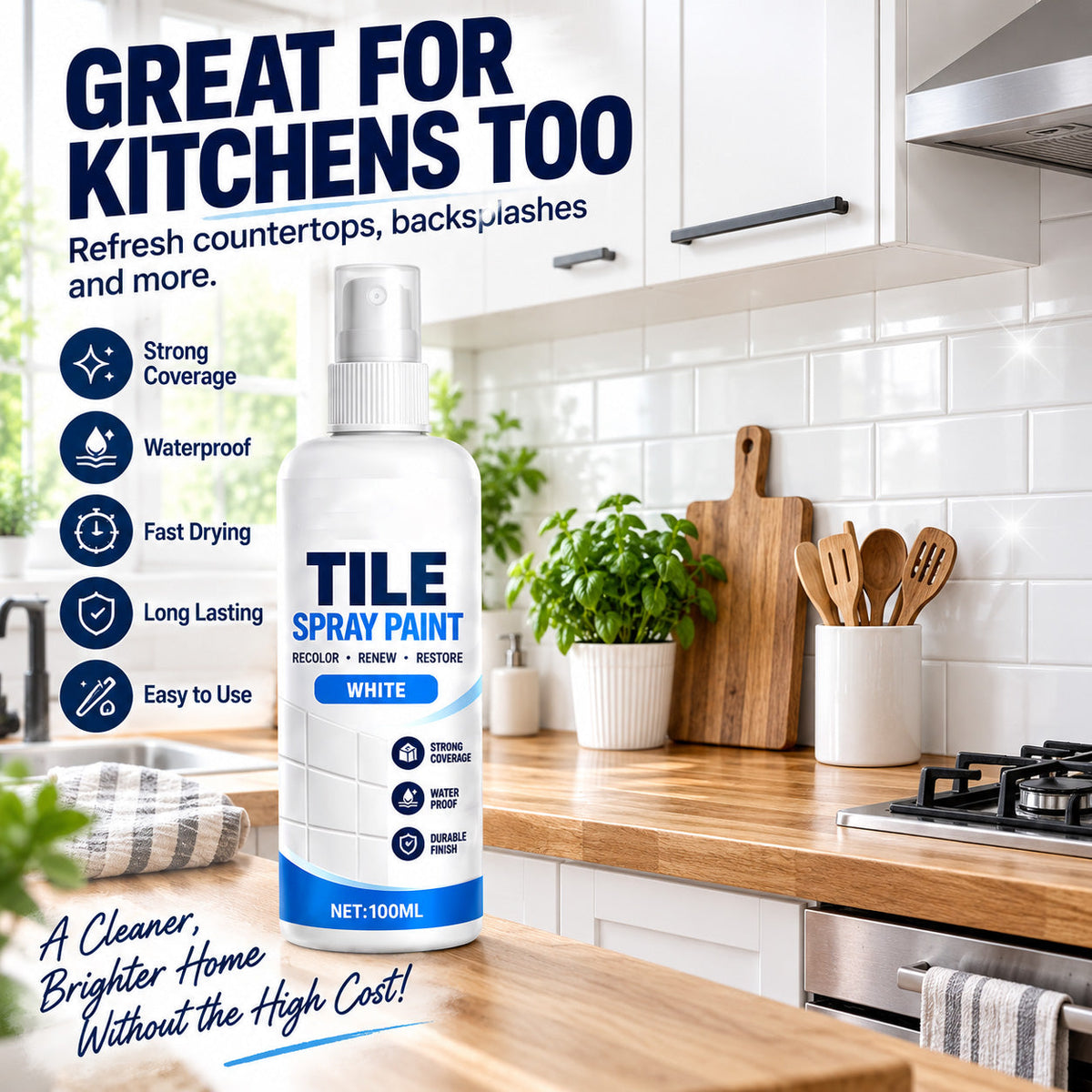 ⏳ Last Day 50% OFF | 🎨Tile Renewal Spray Paint – 100ml, 3 Colors