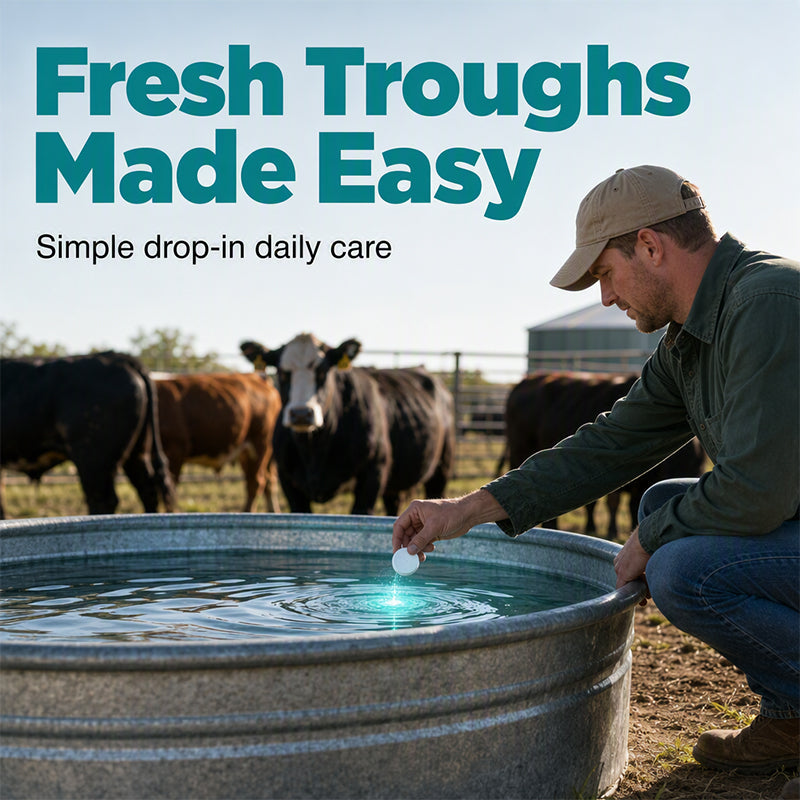 ⏳ Last Day 50% OFF | 🐄💧 Fast-Dissolving Livestock Water Tank Cleaning Tablets